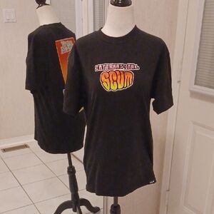 4/$40 Black Graphic 'International Scum' Tee - Fits Size Small